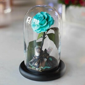 Тиффани «VIP» Роза в колбе в подарочной коробке- живет 5 лет. 29 см