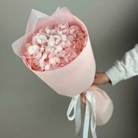 Монобукет розовая гортензия в упаковке 6254