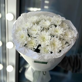 Букет хризантем в нежной упаковке