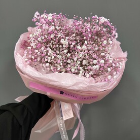 Букет из розовой гипсофилы