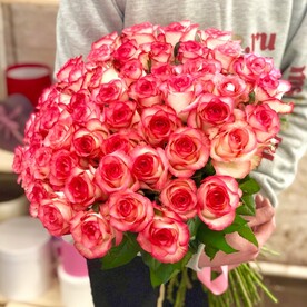 51 бело-розовая подмосковная роза