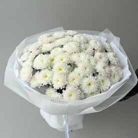 Монобукет «ХРИЗАНТЕМА 11» белый цвет, 11 шт