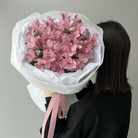 Монобукет "АЛЬСТРОМЕРИЯ" 7 шт, розовый цвет