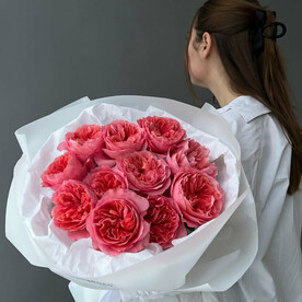 Монобукет « ПИОНОВИДНАЯ РОЗА КЕНДИ ЭКСПРЕШН», 11 шт