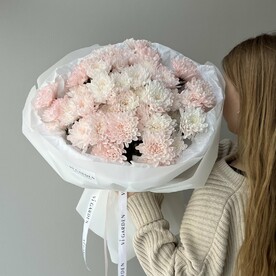 Монобукет «ХРИЗАНТЕМА 11» розовый цвет, 11 шт