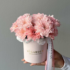 Бокс "ХРИЗАНТЕМА XS" от VI GARDEN, розовый, композиция в коробке