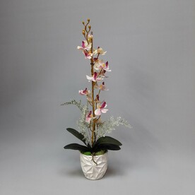 Искусственная орхидея в керамическом горшке