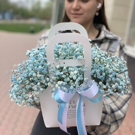 Сумочка голубой гипсофилы