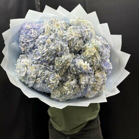 Идеальный букет из 15 голубых гортензий: Нежность и Элегантность в Каждом Цветке