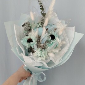 Букет из сухоцветов "Бело-голубой"