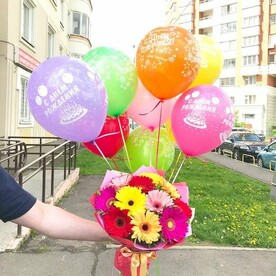 Букет гербер и шары