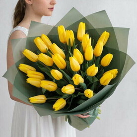 Букет 35 желтый тюльпан