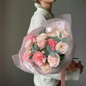 Нежный букет с пионовидными розами. Veresk 221