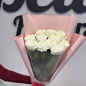 Букет 11 белых роз премиум