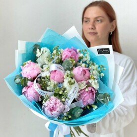 Пион, Оксипеталум, Маттиола, Эвкалипт, Упаковка