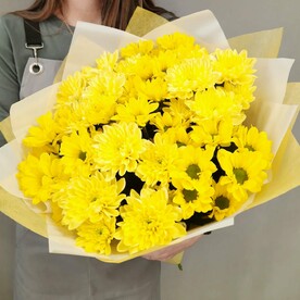 7 хризантем в оформлении