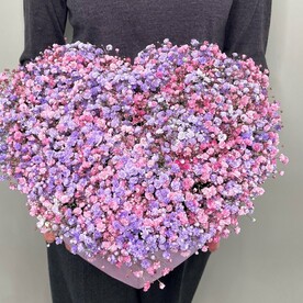 Большое сердце с гипсофилой