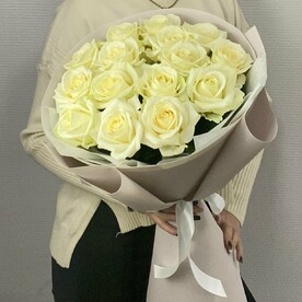 Букет белая роза "Жаклин аваланж"