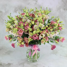 Букет из 51 розового лизиантуса