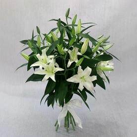Букет из 9 белых лилий