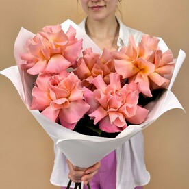 Персиковые французские розы "Малиновый Рассвет"