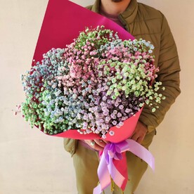 Букет из 15 радужных гипсофил