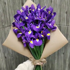 Букет из 19 синих ирисов