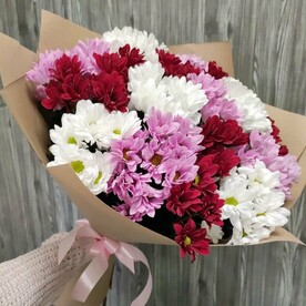 Букет из 15 хризантем микс