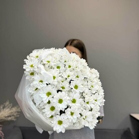 "Мои чувства" букет белоснежных ромашек R07
