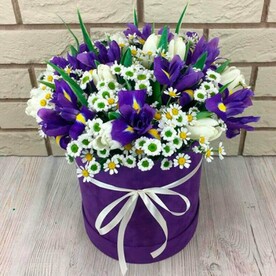 Букет в шляпной коробке