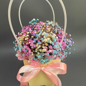 Букет гипсофил в сумочке