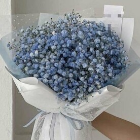 Букет синих гипсофил