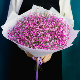 Малиновый закат Букет из гипсофилы