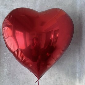 Шар Сердце фольгированное красный