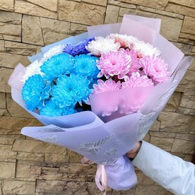 Букет Хризантемы цветные