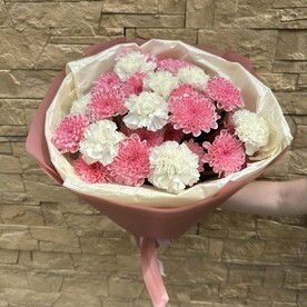 Букет Хризантема с диантусами