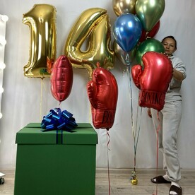 Шары на день рождения "Паспорт и боксерские перчатки"