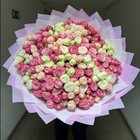 Кустовая роза пионовидная микс