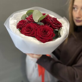 Букет из красных роз в стиле Зефирка !