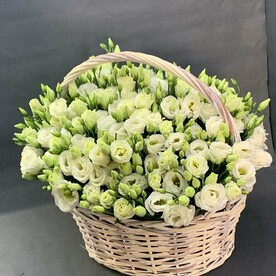 Эустома в корзине