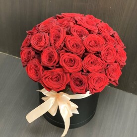 Роза в коробке 31 красная роза