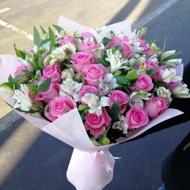 Роза, Альстромерия, Упаковка