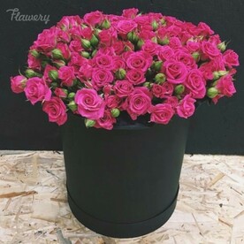 Роза кустовая, Флористическая губка, Шляпная коробка