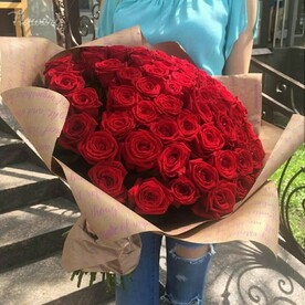 Букет из 51 красных роз.