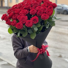 51 бордовая Длинная роза