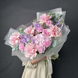 Розовый ангел с французскими розами🎀