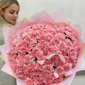 Большой букет воздушные диантусов(гвоздик)101 штука