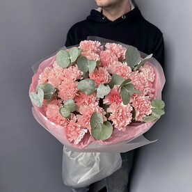 Букет нежного,воздушного диантуса(гвоздика) с ароматным эвкалиптом