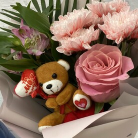 Букет с медведем #80