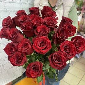 21 Красная роза 80см